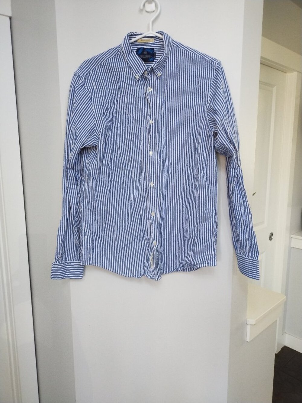 Scotch & Soda Beach in the City striped button down long sleeve top